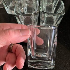 9 shot glasses cube style thick bottom